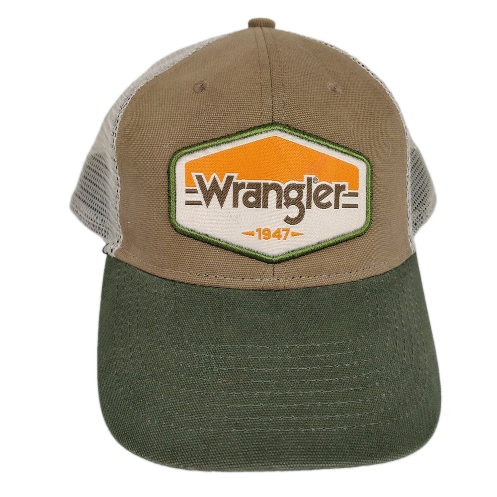 Wrangler Men's 1947 Snapback Retro Patch Logo Mesh Back Trucker Cap Hat Green OS